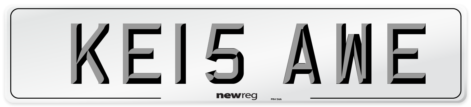 KE15 AWE Number Plate from New Reg